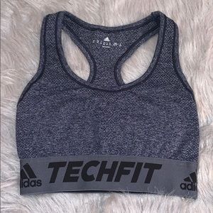Adidas gray techfit sports bra size xs